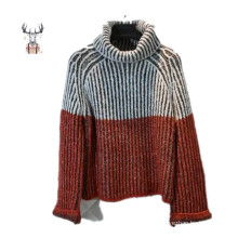 Women Casual Sweaters Thick Yarn Wool Blended Wool Knitted Pullover Sweater